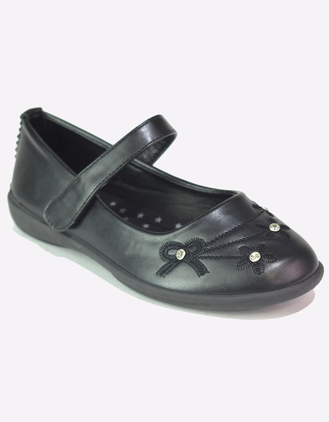 Reveal Elodie School Shoes Junior Girls Black PU