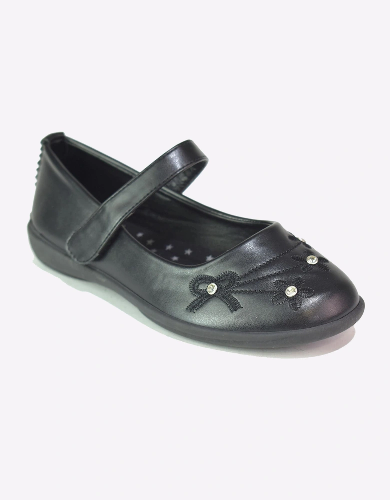 Reveal Elodie School Shoes Junior Girls Black PU
