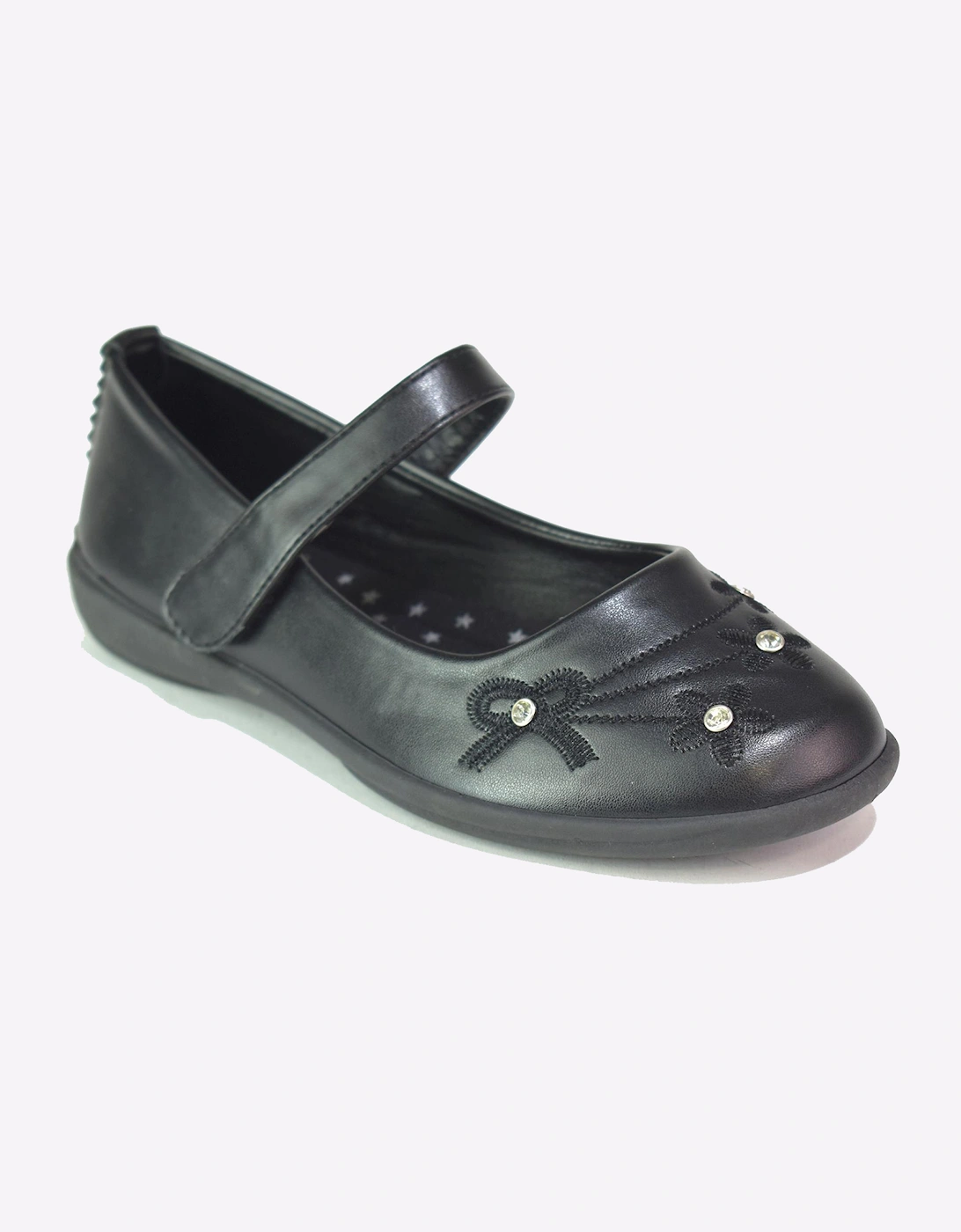 Reveal Elodie School Shoes Junior Girls Black PU