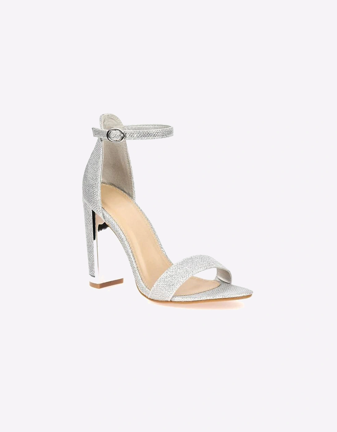Hotsoles London Bailey Womens Heel Sandals Silver
