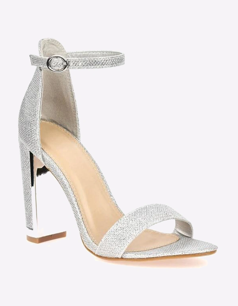 Hotsoles London Bailey Womens Heel Sandals Silver