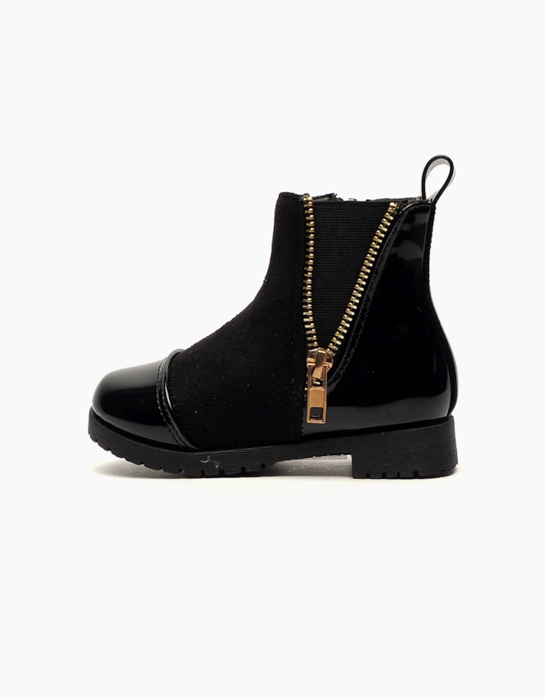 Reveal Murphy Girls Ankle Boots Black Patent