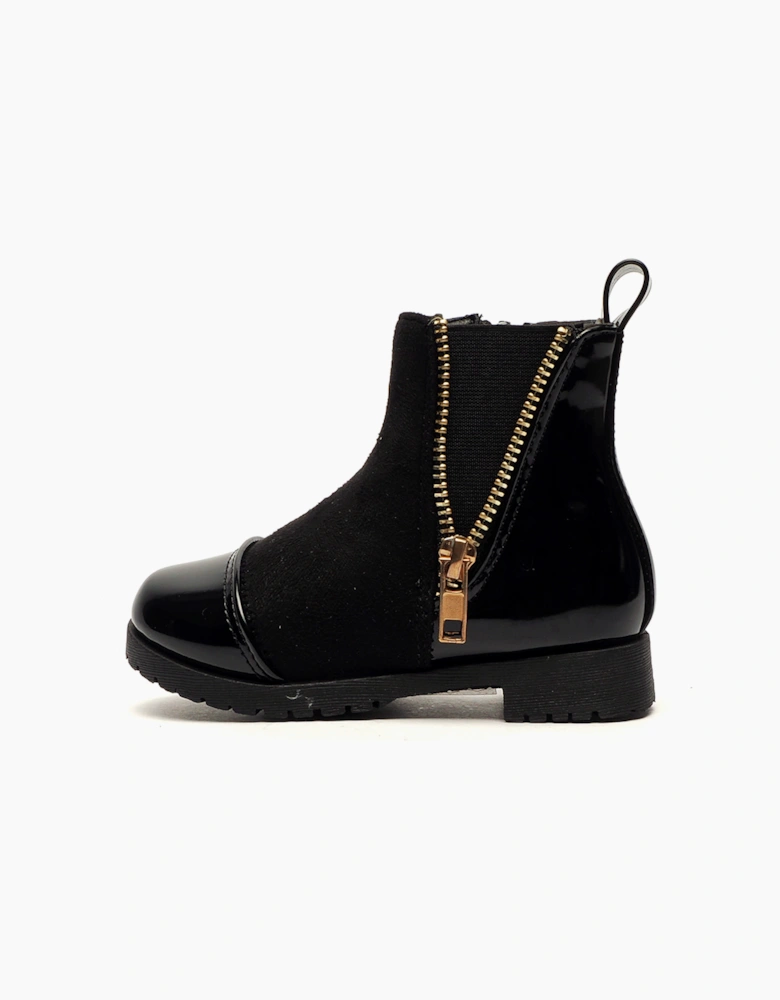 Reveal Murphy Girls Ankle Boots Black Patent