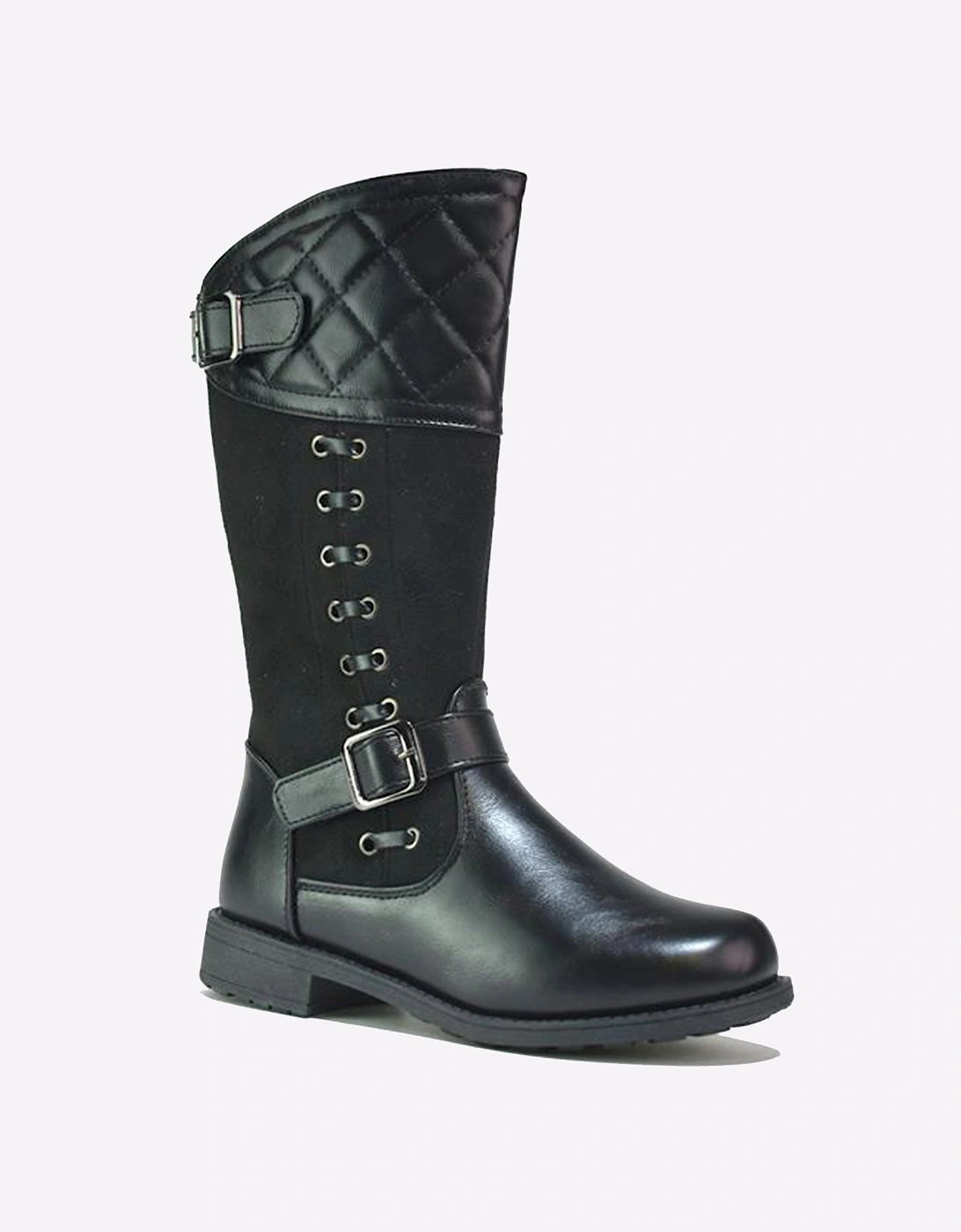 Reveal Brady Girls High Ankle Boots Black PU