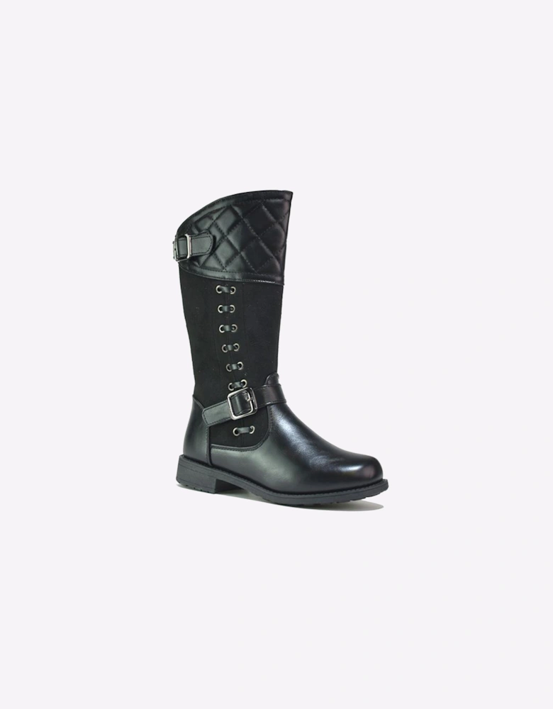 Reveal Brady Girls High Ankle Boots Black PU