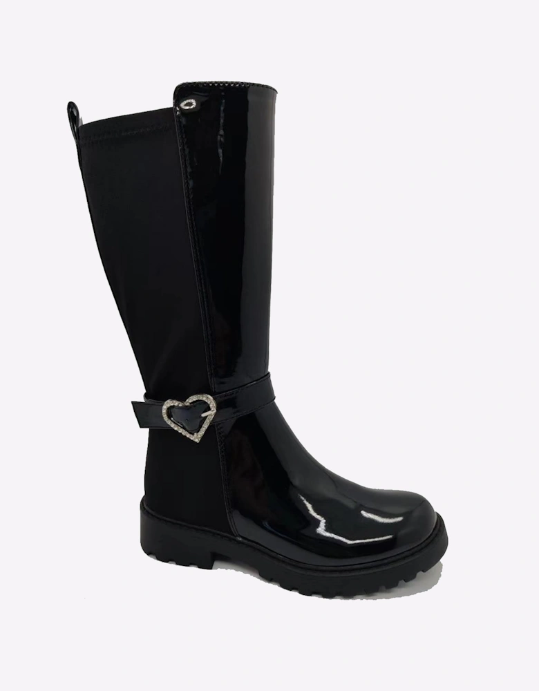 Reveal Fallon Girls Boots Black Patent