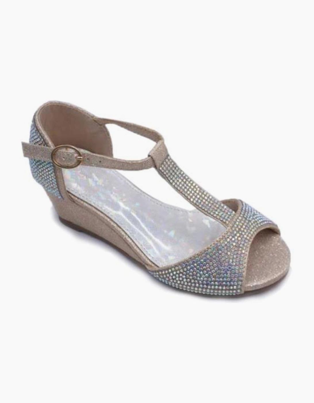 Strictly Leona Junior Girls Slip On Dress Shoes Gold