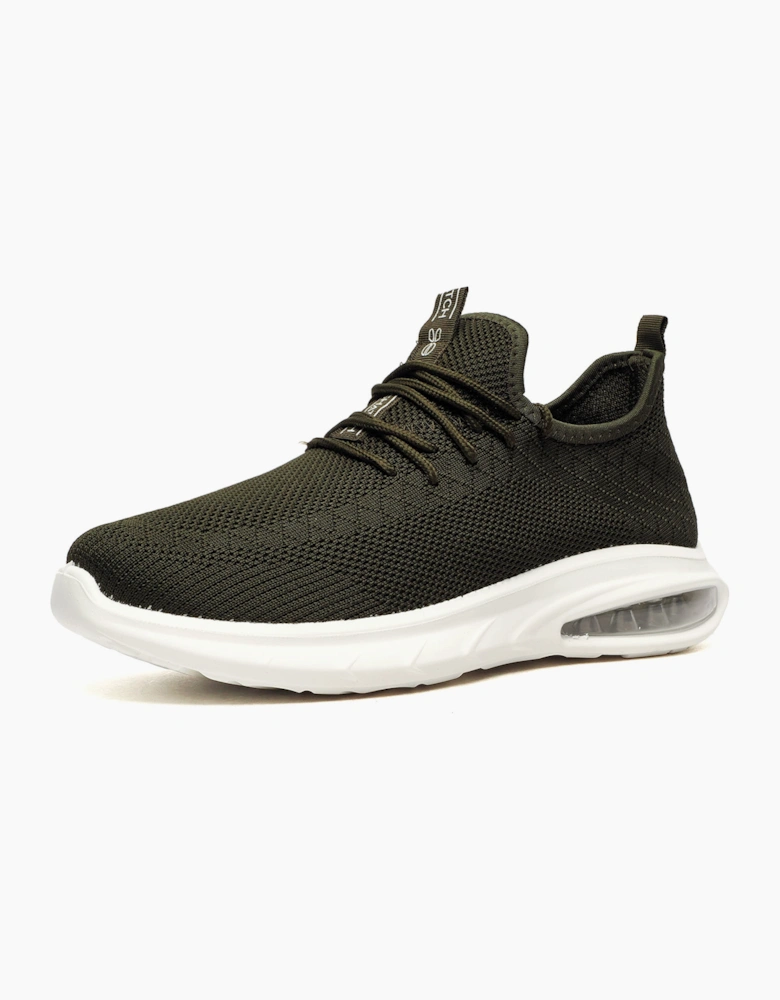 Crosshatch Trevel Mens Trainers Dark Olive / White