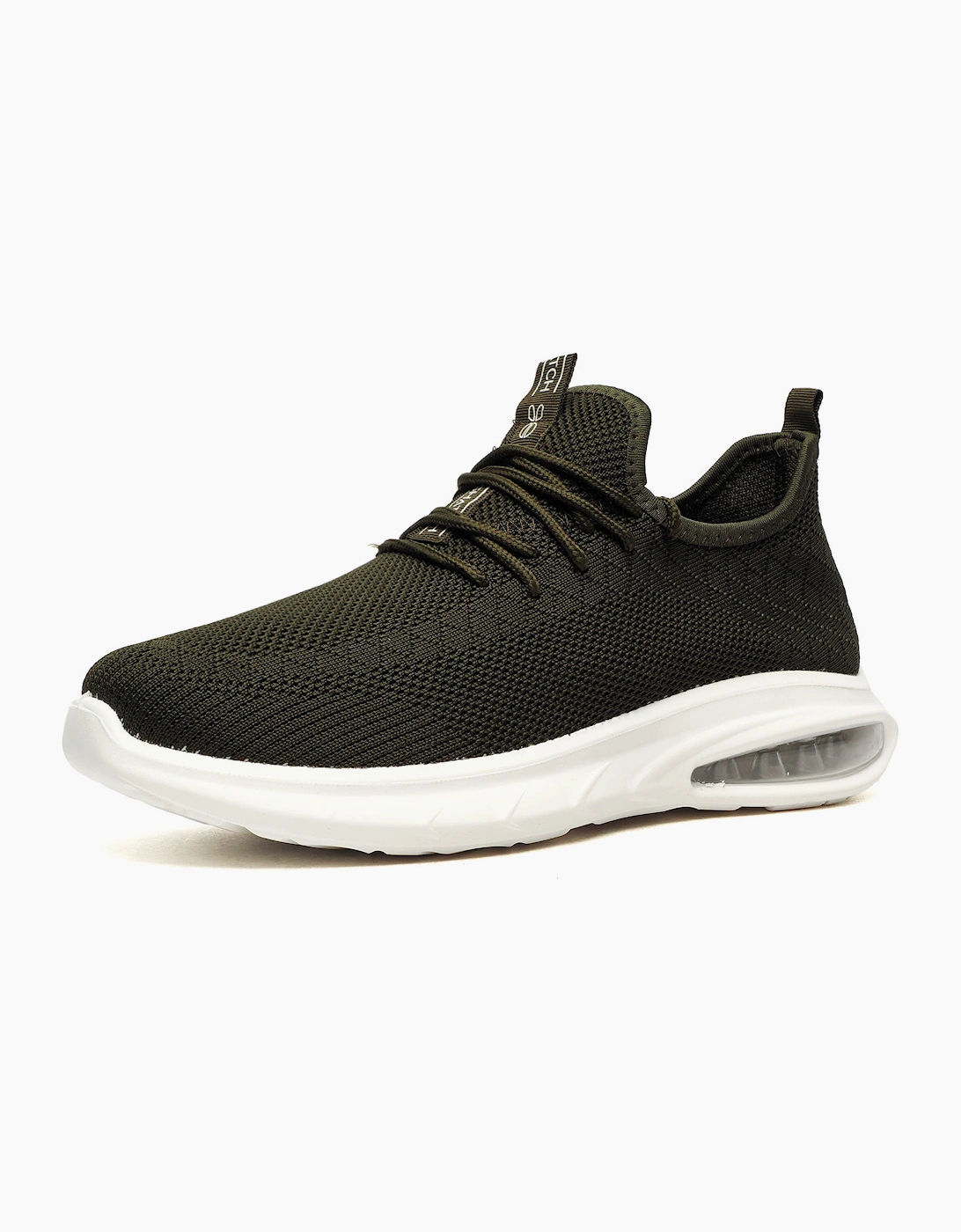 Crosshatch Trevel Mens Trainers Dark Olive / White