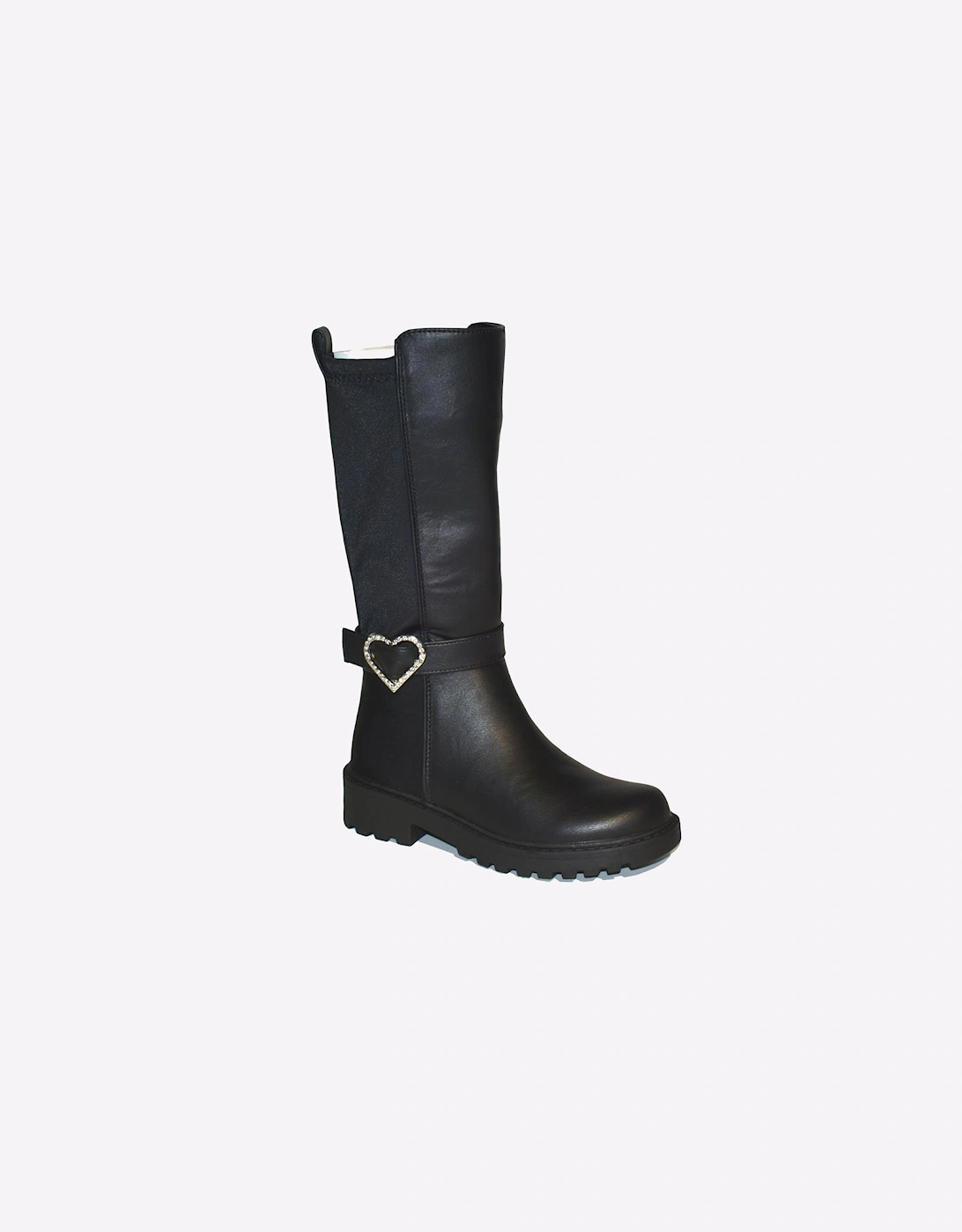 Reveal Fallon Girls High Ankle Boots Black PU