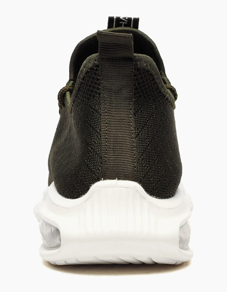 Crosshatch Trevel Mens Trainers Dark Olive / White