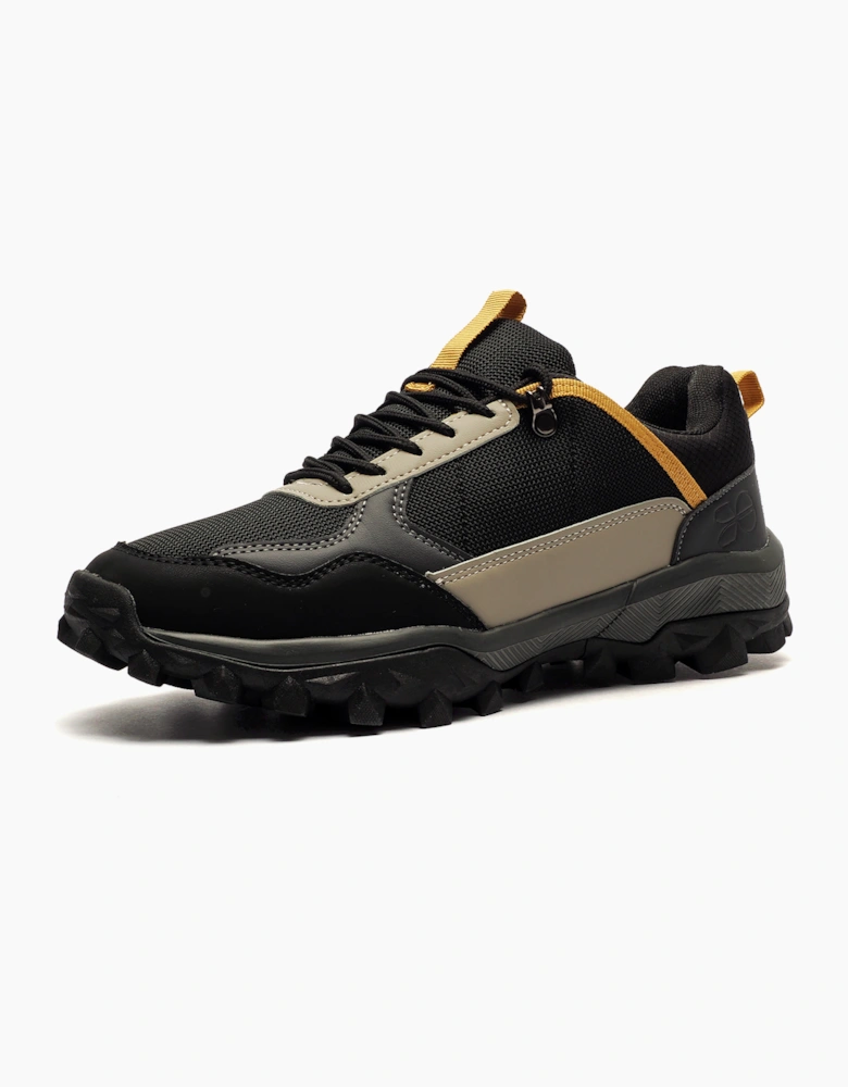 Crosshatch Heymare Mens Trainers Black / Stone / Taupe