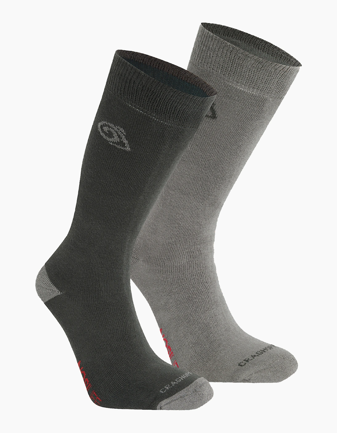 Craghoppers NosiLife Travel Socks 2pk Black Pepper / Mid Grey