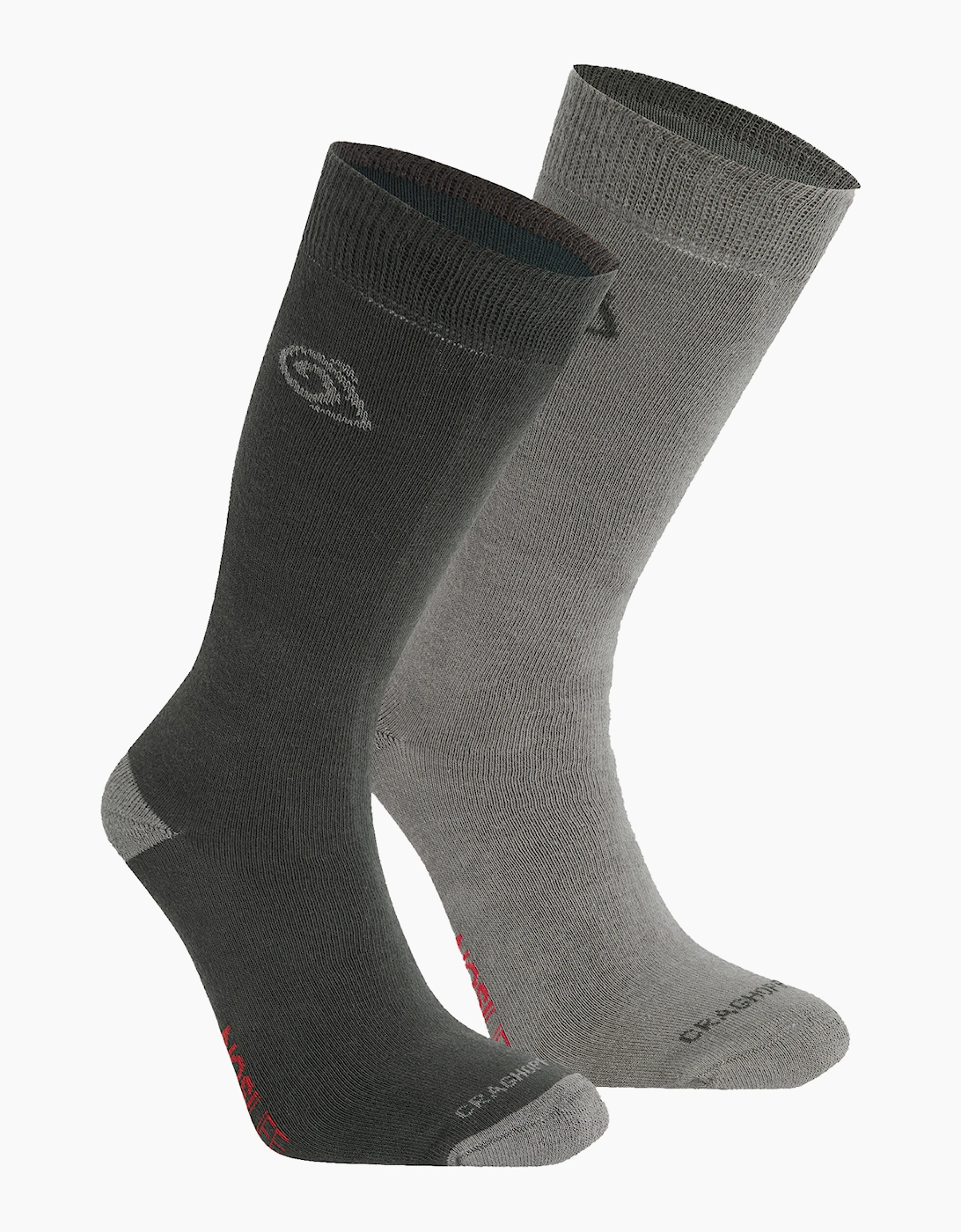 Craghoppers NosiLife Travel Socks 2pk Black Pepper / Mid Grey