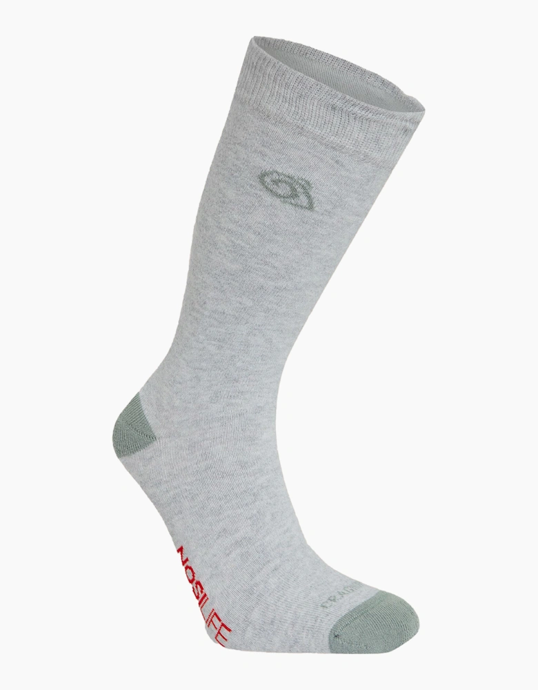 Craghoppers NosiLife Travel Socks Soft Grey Marl / Lichen Green