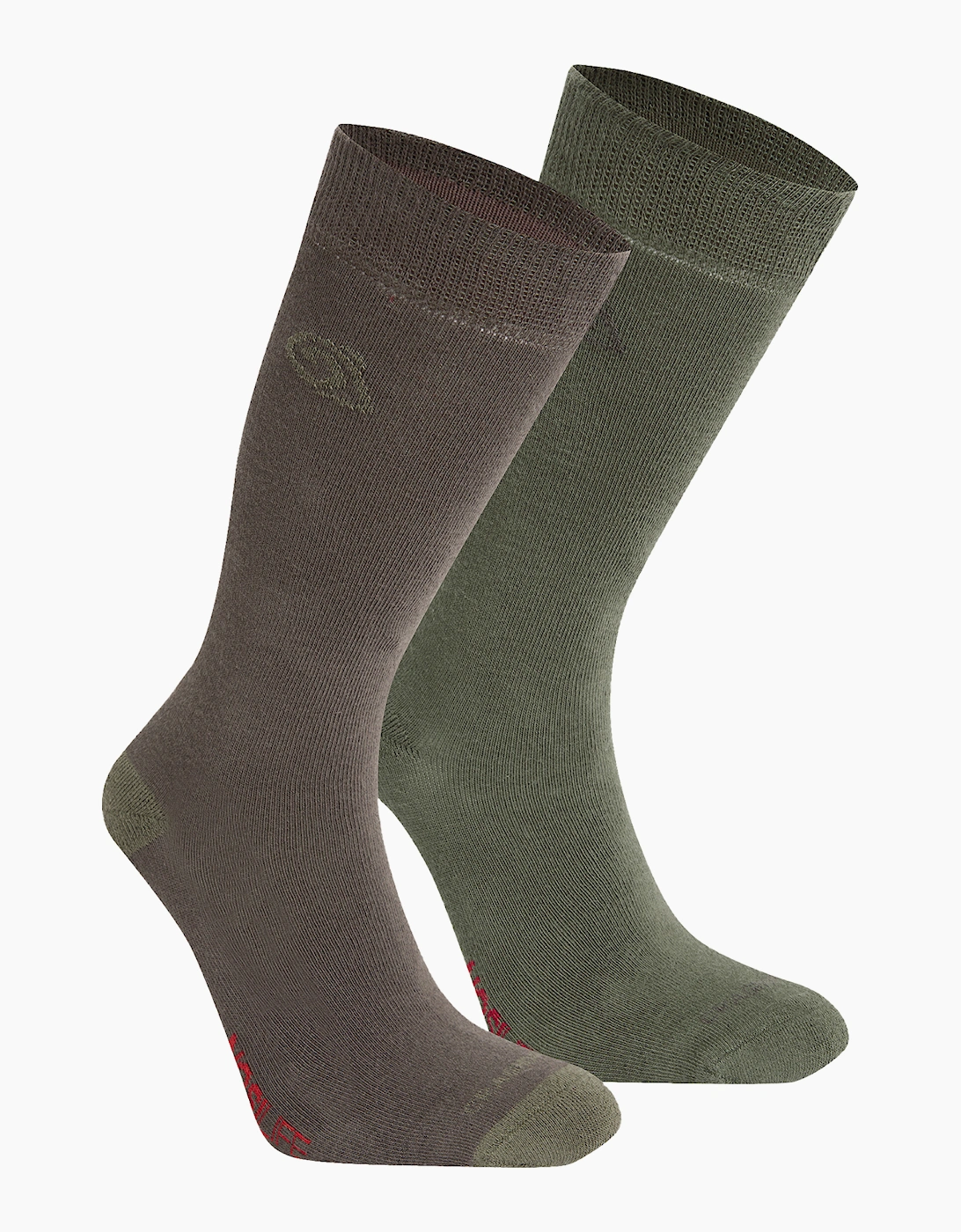 Craghoppers NosiLife Travel Socks 2pk Woodland Green / Wild Olive