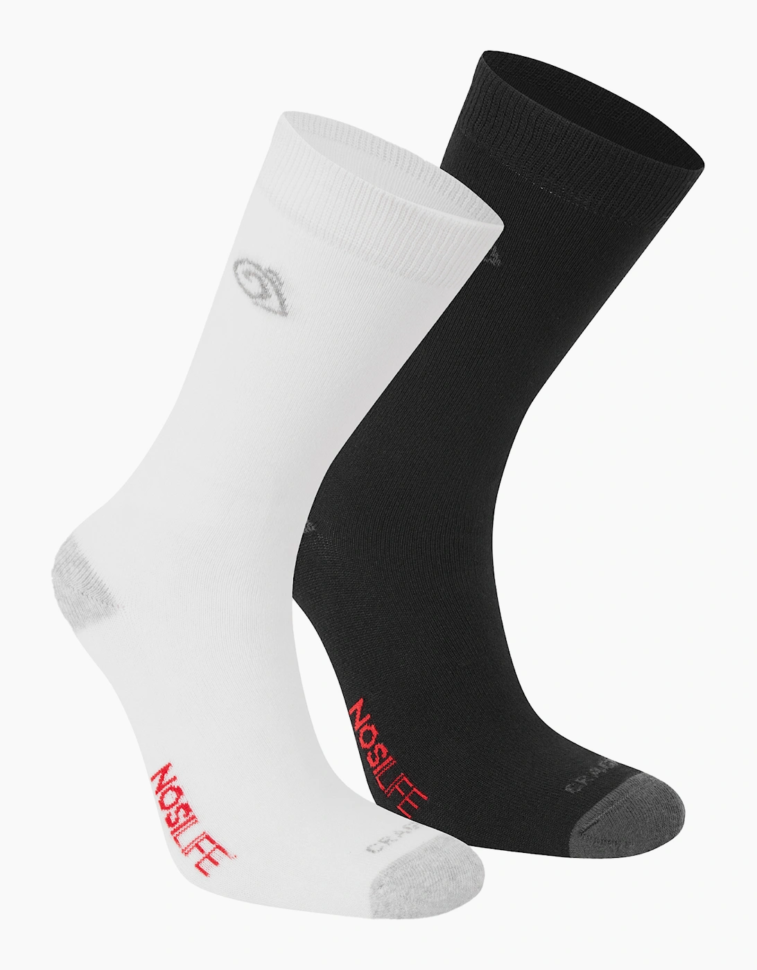 Craghoppers NosiLife Travel Socks 2pk Black / White