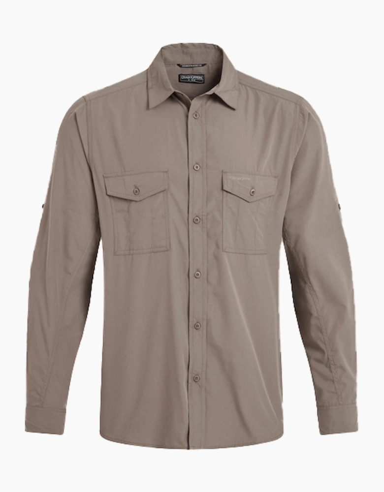 Craghoppers Kiwi II Mens Long Sleeve Shirt Pebble