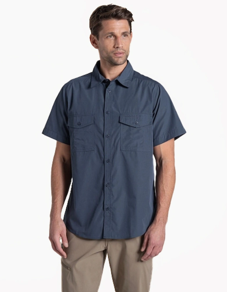 Craghoppers Kiwi II Mens Short Sleeve Shirt Ombre Blue