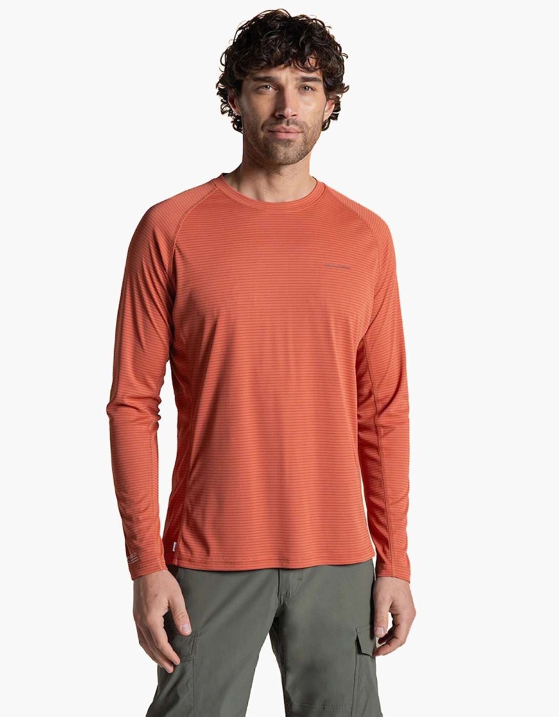 Craghoppers NosiLife SolarShield+ Mens Long Sleeve T-Shirt Dark Sahara