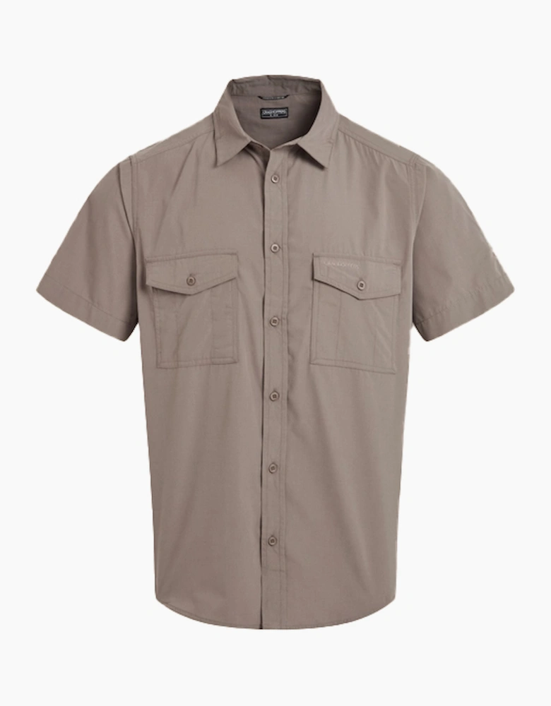 Craghoppers Kiwi II Mens Short Sleeve Shirt Pebble