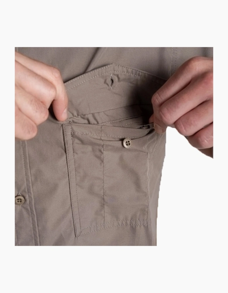 Craghoppers Kiwi II Mens Short Sleeve Shirt Pebble