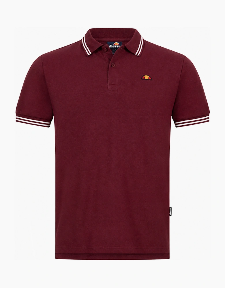 Ellesse Dioran Tipped Mens Polo Shirt Burgundy