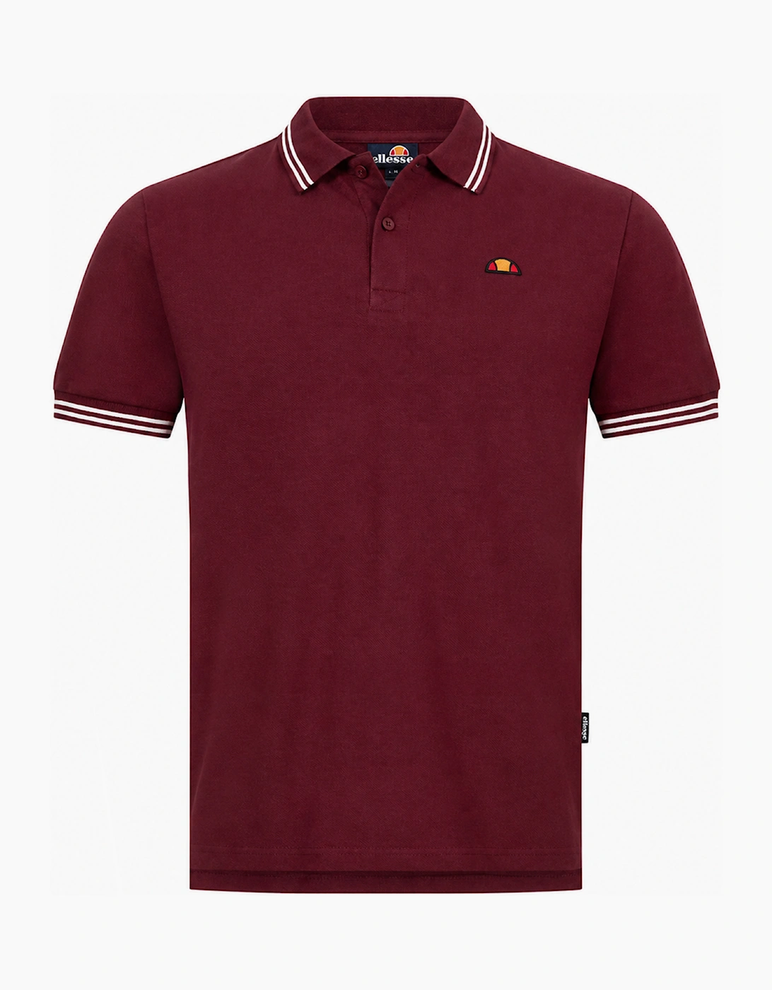 Ellesse Dioran Tipped Mens Polo Shirt Burgundy
