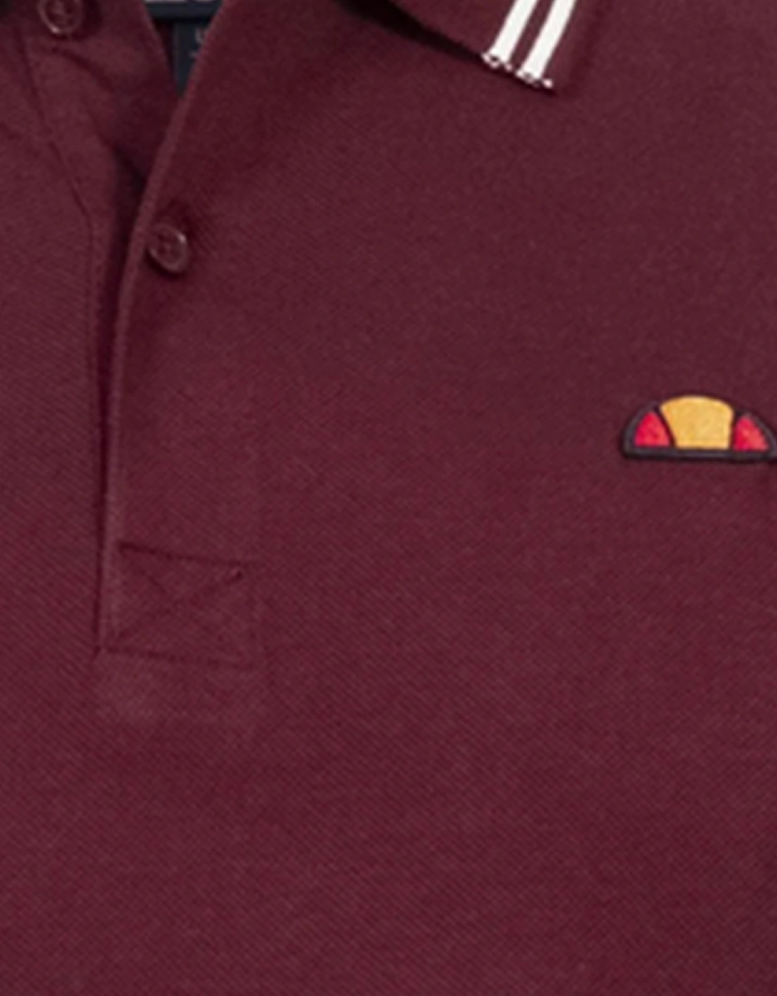 Ellesse Dioran Tipped Mens Polo Shirt Burgundy