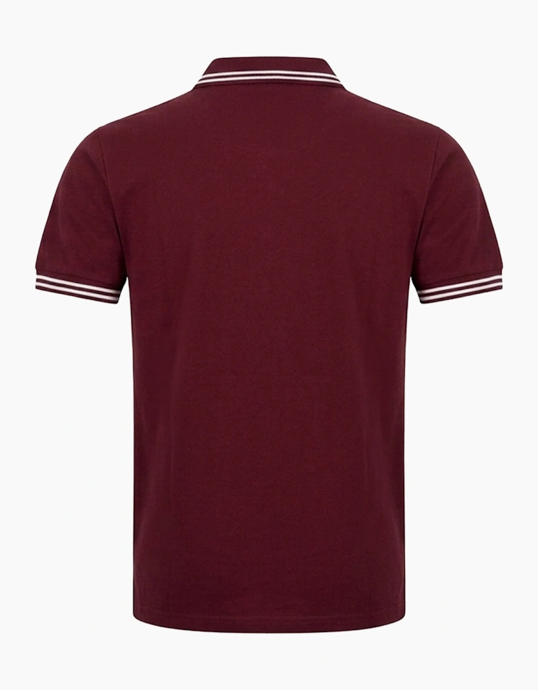 Ellesse Dioran Tipped Mens Polo Shirt Burgundy