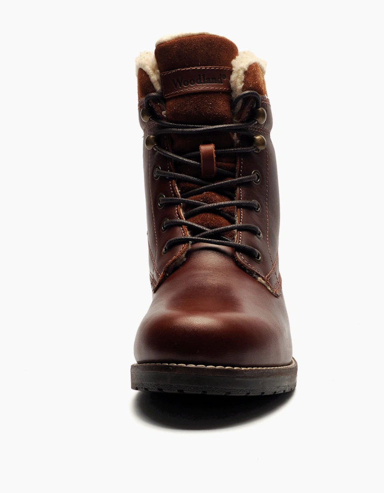 Woodland Delamere High Ankle Leather Womens Boots Brown