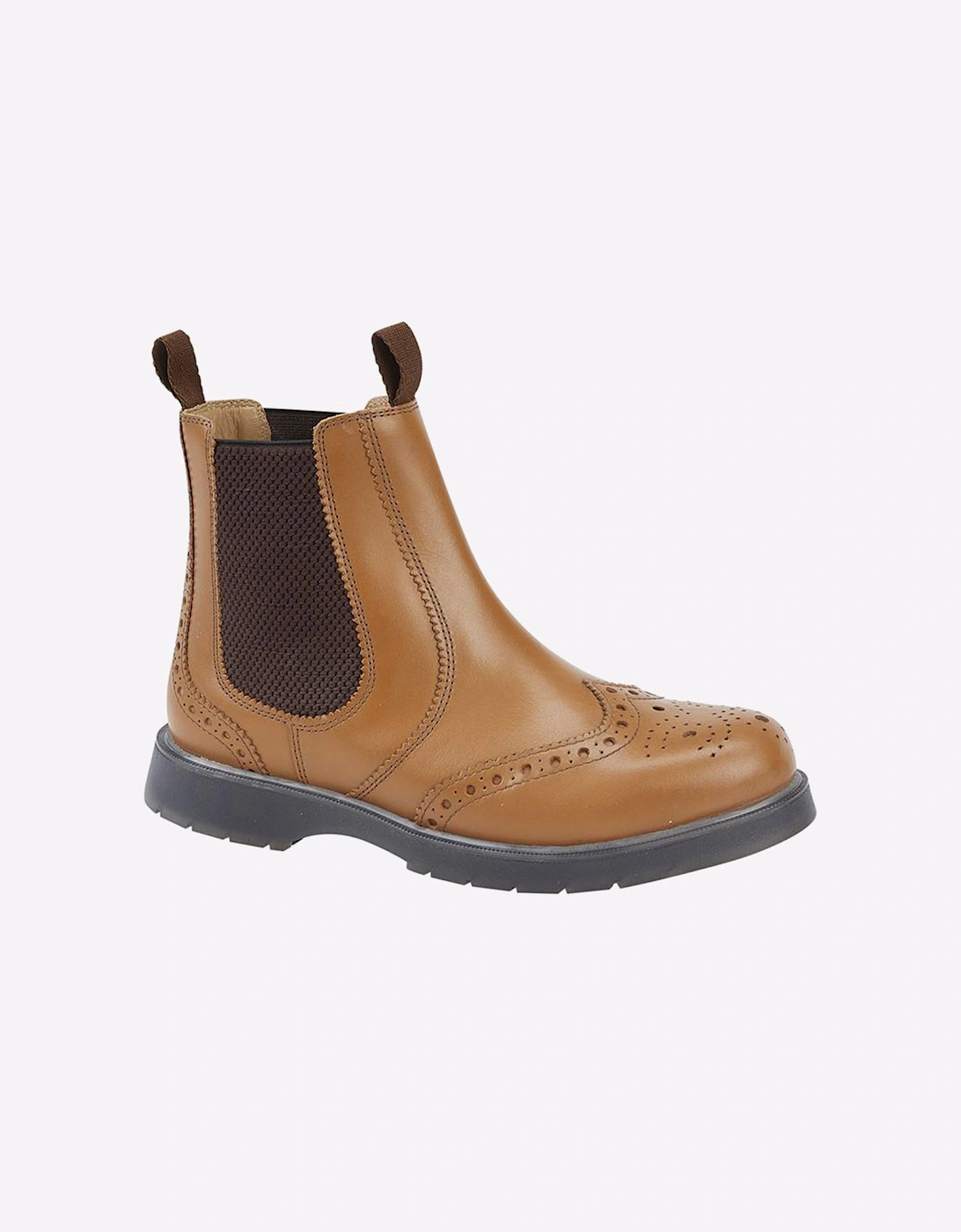 Grafters Runcorn Brogue Chelsea Boots Mens Tan Buff