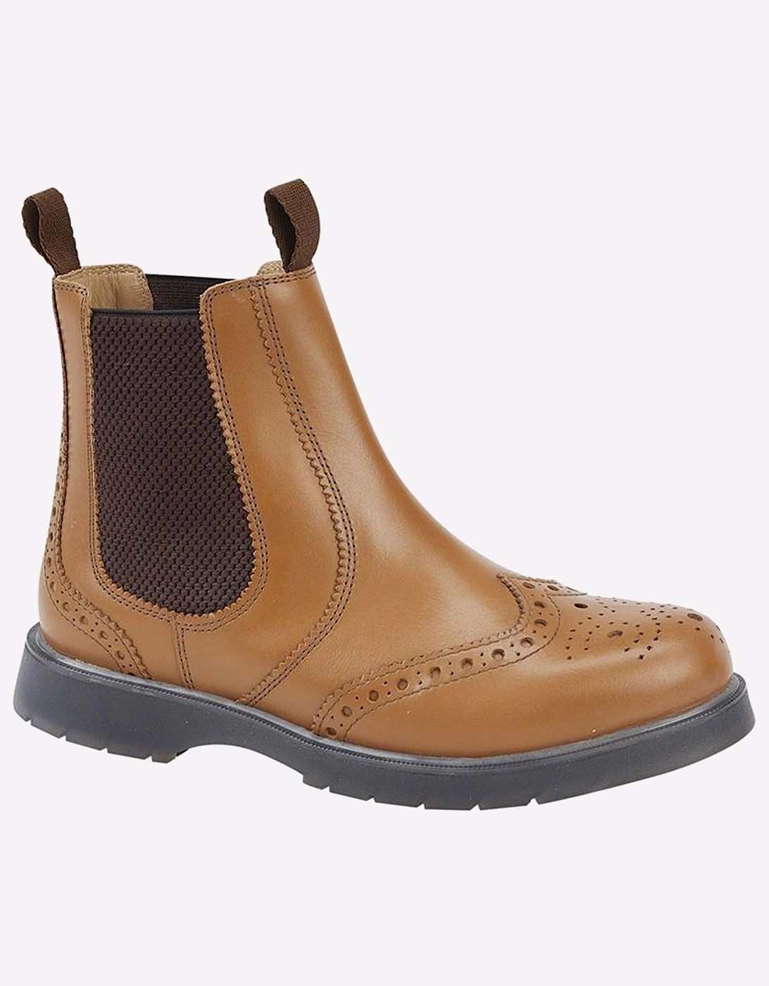 Grafters Runcorn Brogue Chelsea Boots Mens Tan Buff