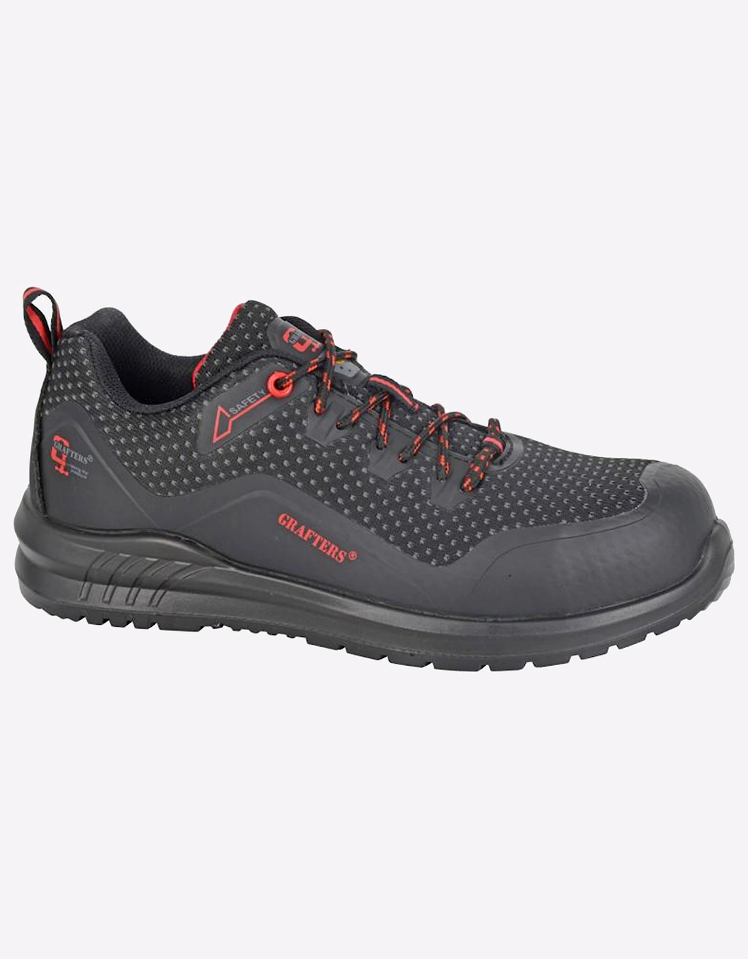 Grafters Dakota Safety Shoe Mens Black/Red