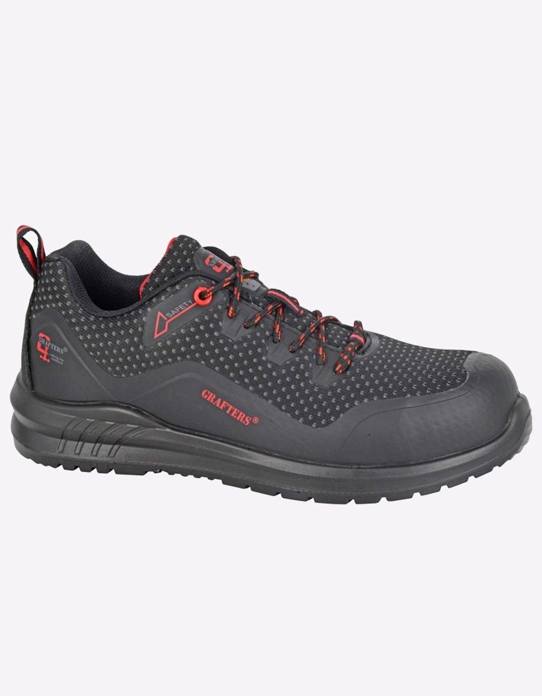 Grafters Dakota Safety Shoe Mens Black/Red
