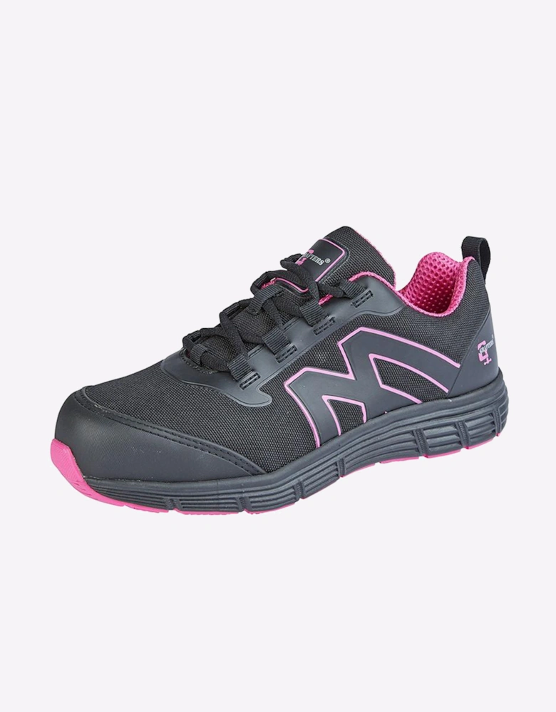 Grafters Rondeim Womens Work Trainers Black/Hot Pink
