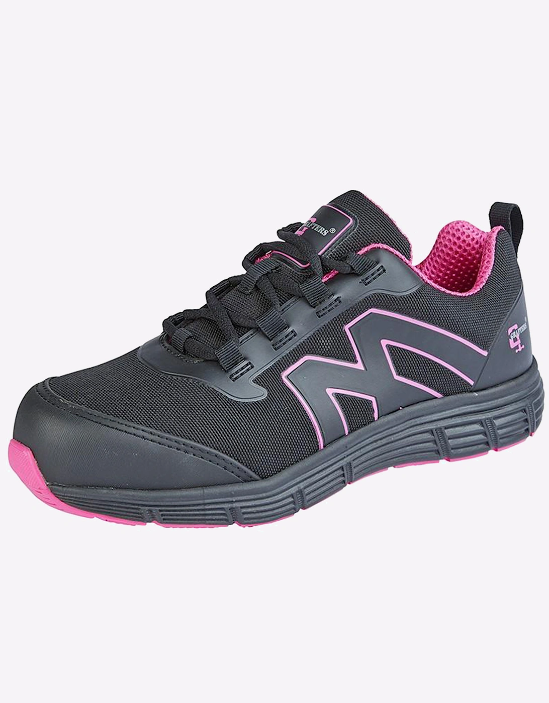 Grafters Rondeim Womens Work Trainers Black/Hot Pink