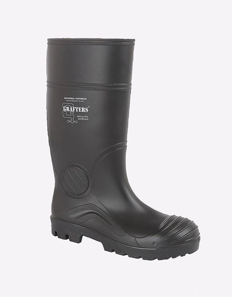 Grafters Lexington Full Length Safety Wellington Boot Mens Black