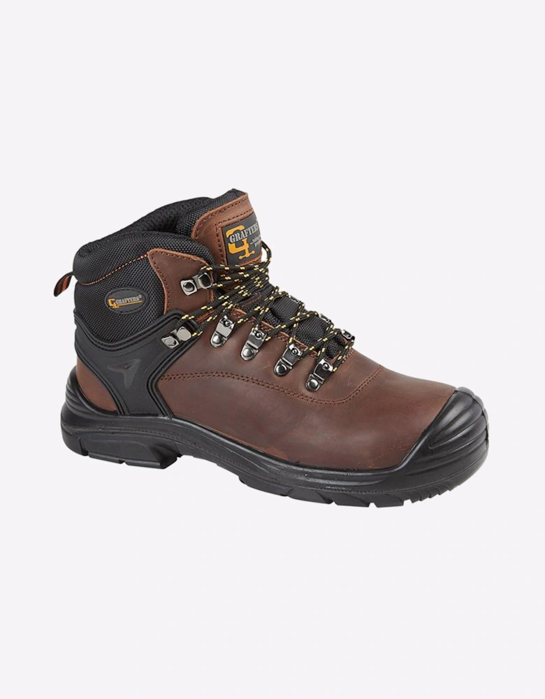 Grafters Fairfield Memory Foam Safety Boots Mens (Extra Wide) Brown