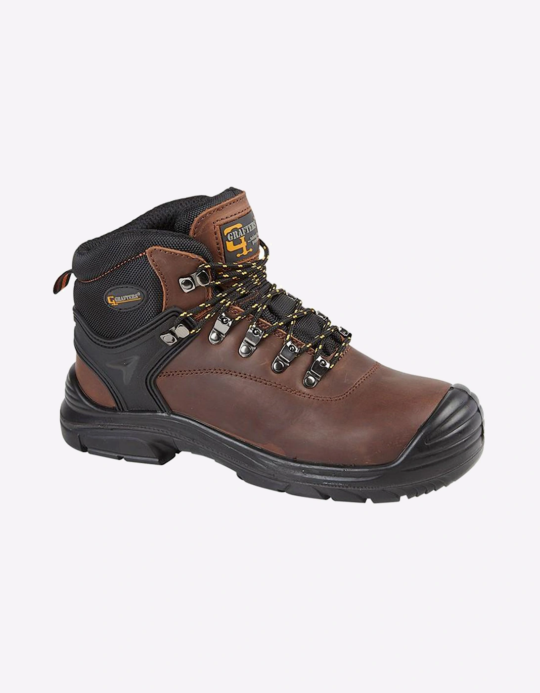 Grafters Fairfield Memory Foam Safety Boots Mens (Extra Wide) Brown