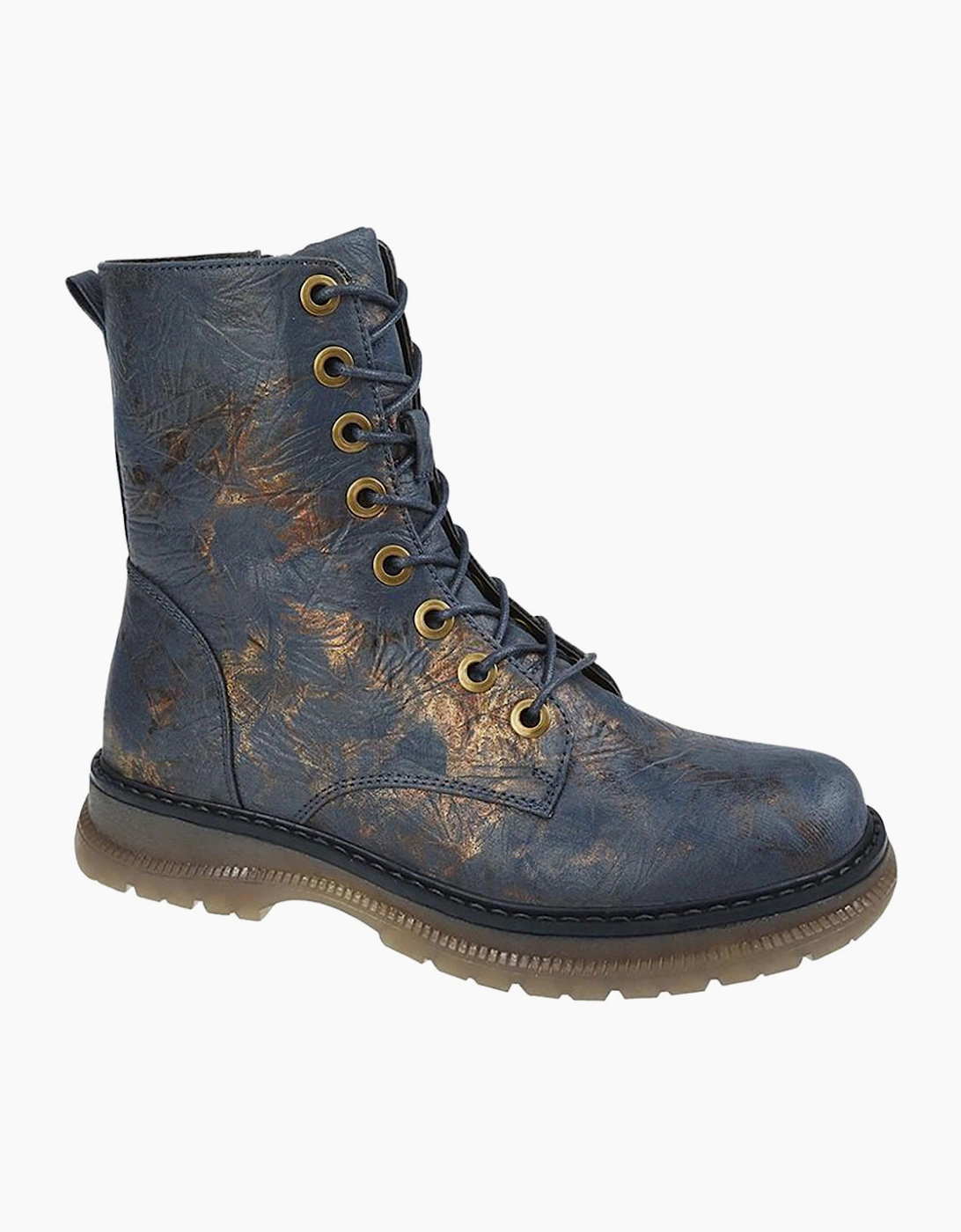 Cipriata Annetta Memory Foam Zip Boot Womens Navy/Bronze/Multi