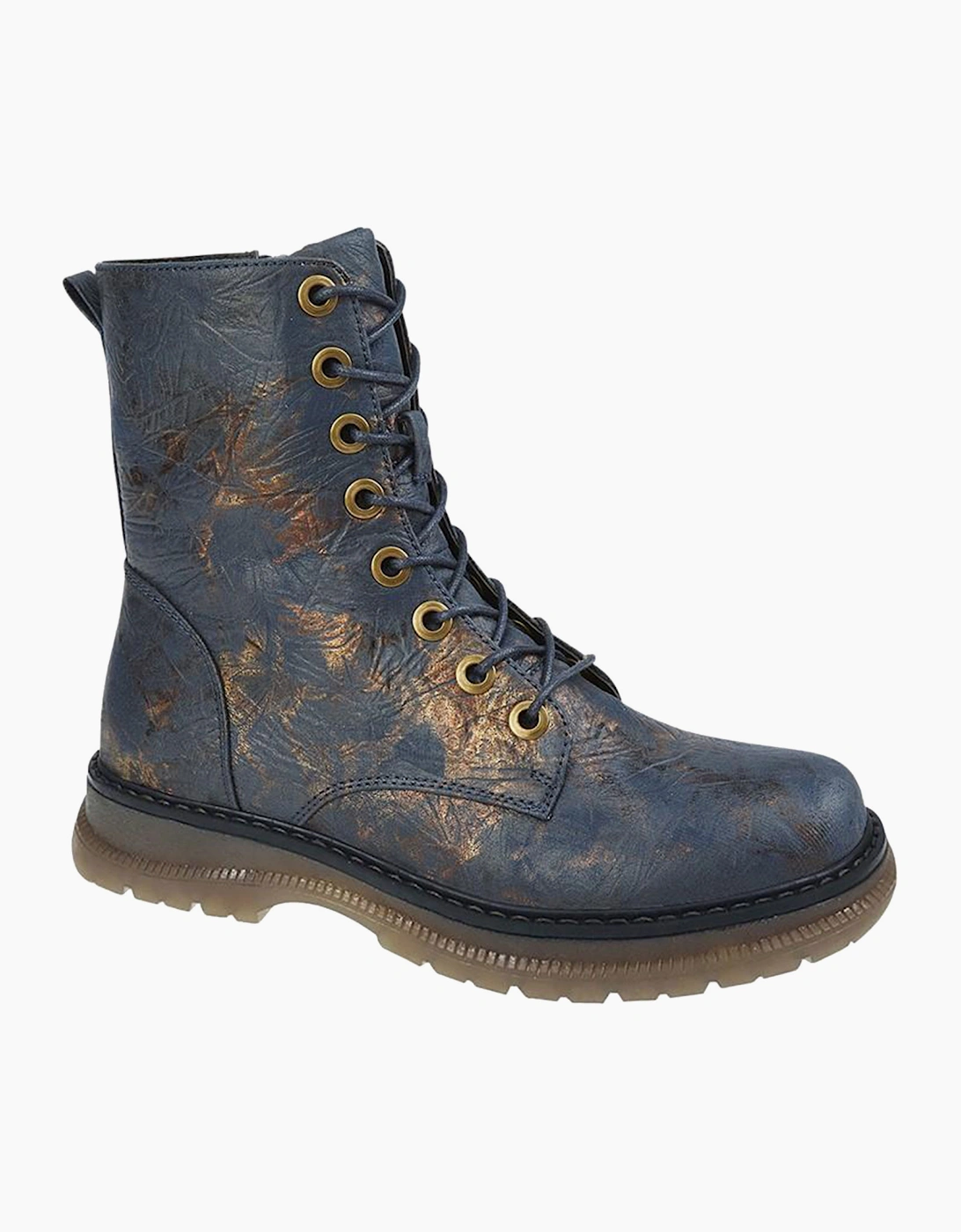 Cipriata Annetta Memory Foam Zip Boot Womens Navy/Bronze/Multi