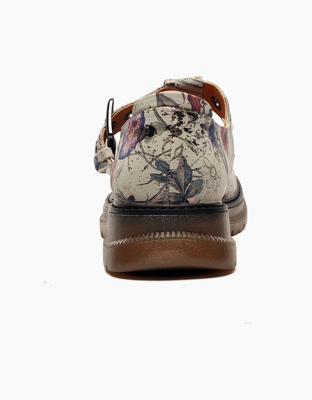 Cipriata Cira T-Bar Buckle Shoes Womens Light Grey/Floral