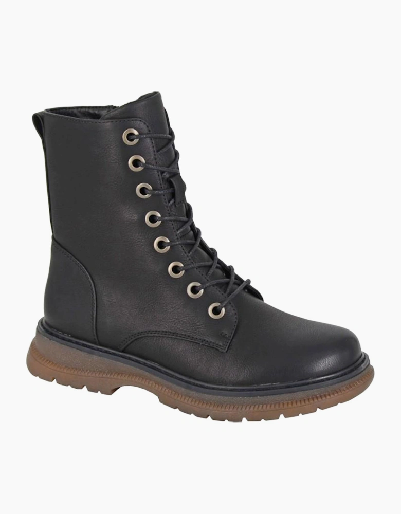 Cipriata Annetta Memory Foam Zip Boot Womens Black Matt