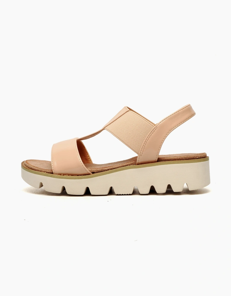 Cipriata Aladina Wedge Sandal Womens Nude Patent