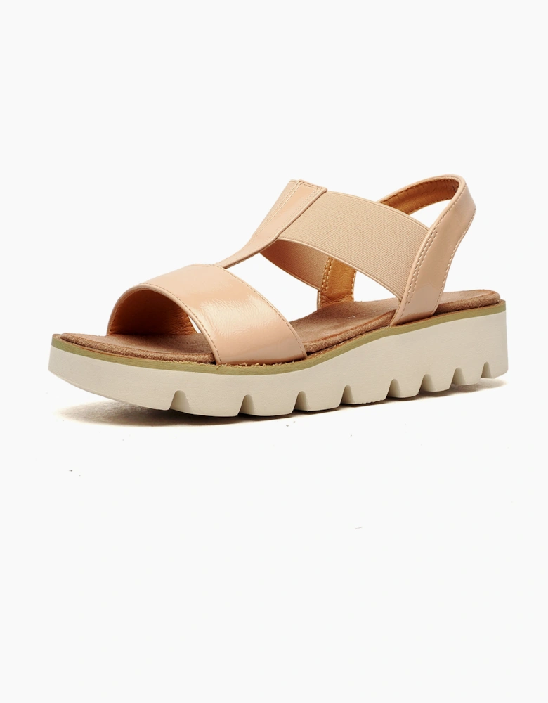 Cipriata Aladina Wedge Sandal Womens Nude Patent