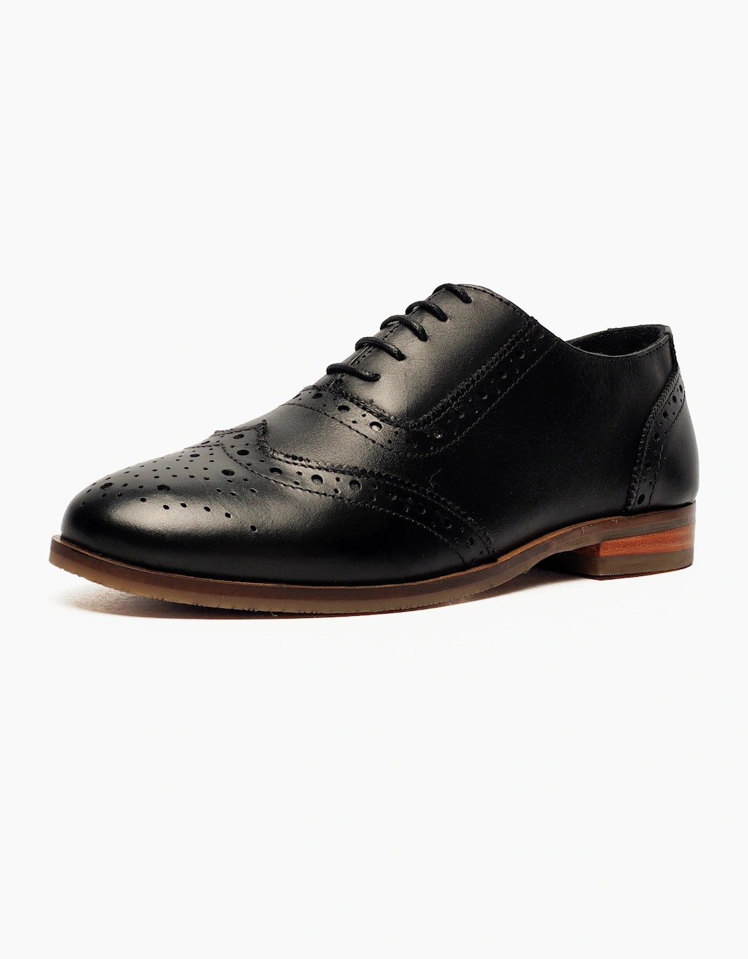 Cipriata Natasha Leather Womens Brogue Shoes Black