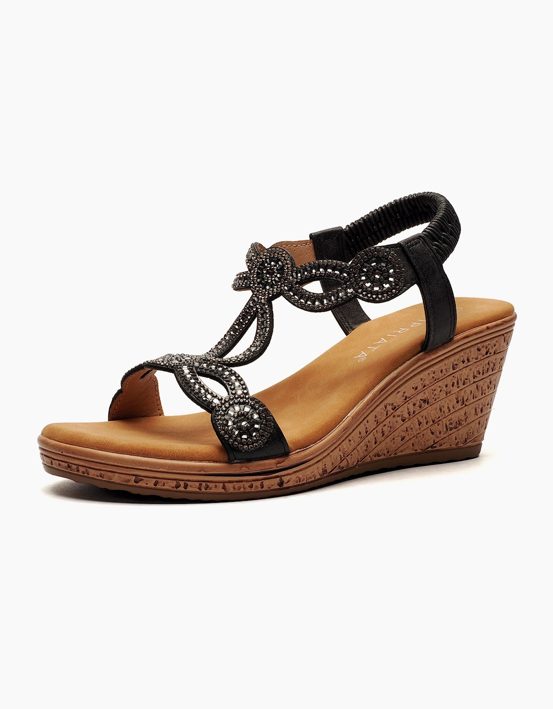 Cipriata Ora Jewelled Wedge Sandal Womens Black