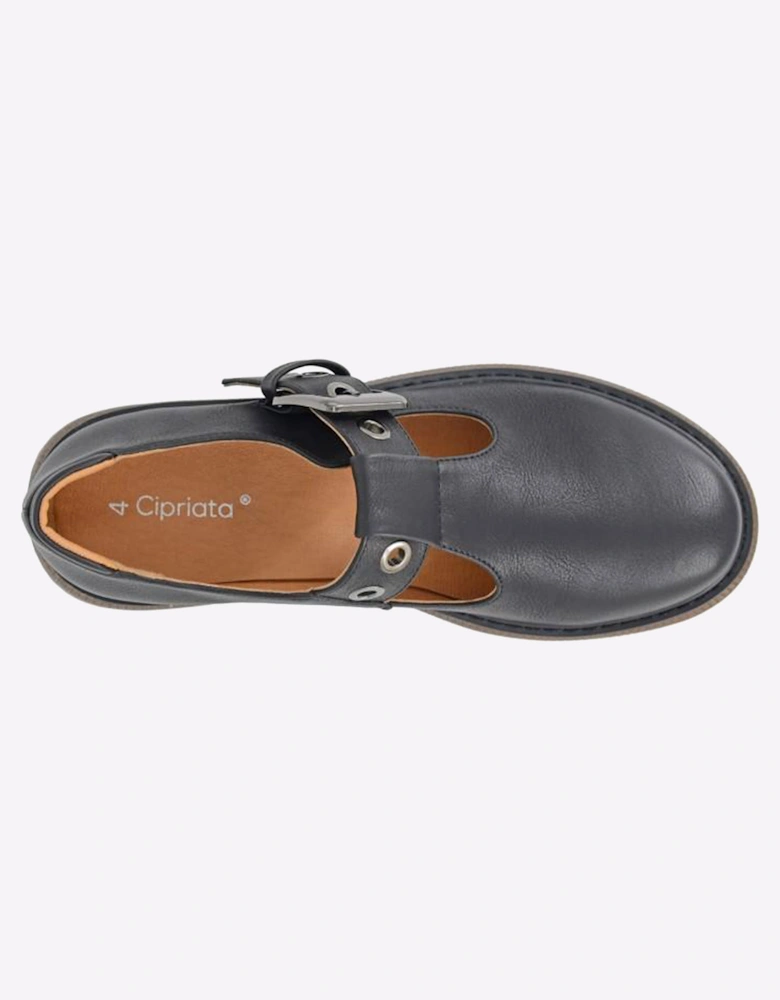 Cipriata Cira T-Bar Buckle Shoes Womens Black