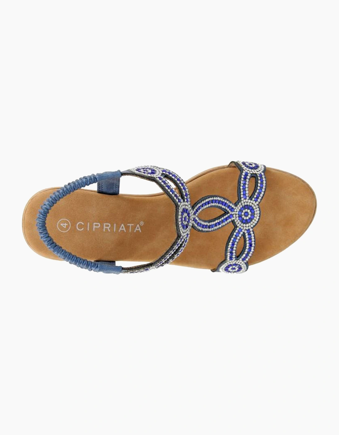 Cipriata Ora Jewelled Wedge Sandal Womens Blue